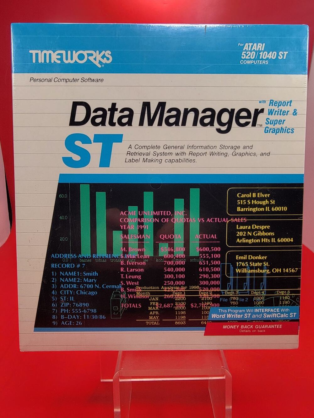 Vintage Timeworks Data Manager For Atari 520/1040 ST Computer NEW SEALED
